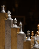 Close-up highlighting the intricate 3D design and craftsmanship of the chess board and frame, showcasing fine detail.