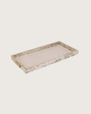 Close-up of tray showing intricate design and smooth finish, perfect for organizing or serving in any room.