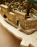 Up close, the intricate carving of this center table reveals the fine skill and heritage behind its creation in Lahore.