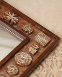 Close-up of detailed craftsmanship on a handmade decor tray, highlighting fine textures and patterns from Lahore.