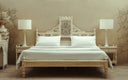 Complete bedroom setup featuring a stylish bed, matching side tables, and cozy lighting for a balanced and inviting space.