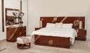 Jhoomer bed set in a warm bedroom setting styled with soft bedding and accent pillows.