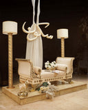 Julius Love Seat in a luxurious setting, highlighting the elegance of handmade furniture crafted in Lahore, Pakistan.