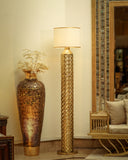 Elegant uplighter lamp brightens your space with soft, warm light. Handmade in Lahore, it complements any modern or classic room decor beautifully.