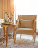 Elegant handmade Swan Chair paired with a stylish side table, perfect for home decor in Lahore, Pakistan.