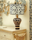 Stylish table lamp featuring intricate design, handmade in Lahore, enhancing the ambiance of any living space.