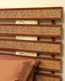 Close-up of zaviya bed set highlighting fabric detail and bedding layers.