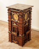 The Clock Table adds a unique focal point to a luxurious living room, showcasing elegant handmade home decor from Lahore, Pakistan.