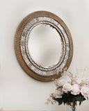 Elegant groovy round mosaic frame, handmade in Lahore, adding a vibrant and artistic touch to a modern living space.