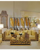 A stylish sofa set enhances the comfort and elegance of this modern living room, crafted with attention to detail.
