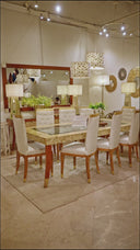Video showing the complete dining setup in a beautifully styled interior, perfect for modern home dining.