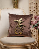 3D cushion with textured design adds depth and style to this elegant living room, handmade in Lahore.