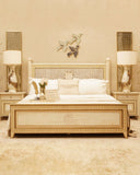 Elegant handmade bird-themed bedroom furniture in a stylish interior, ideal for home decor and furniture enhancement.