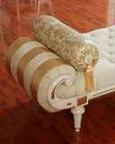 A close-up reveals the intricate stitching and premium fabric texture, showcasing the attention to detail that elevates this deewan from simple furniture to timeless craftsmanship.