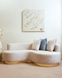 A stylish and comfortable sofa set elevates the cozy living room, retaining its original charm while showcasing a fresh fabric choice, thoughtfully crafted in Lahore.