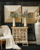 Harappa Chest in a luxurious living room setting, featuring handmade furniture from Lahore, Pakistan.




