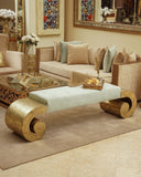 Elegant Jennifer Settee in a luxurious living room setting, featuring handmade furniture from Lahore, Pakistan.