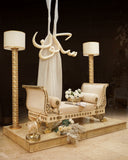 Julius Love Seat in a luxurious setting, highlighting the elegance of handmade furniture crafted in Lahore, Pakistan.

