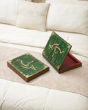 The Khazana Jewelry Box graces a luxurious living room setting, complemented by exquisite handmade home décor crafted in Lahore, Pakistan.