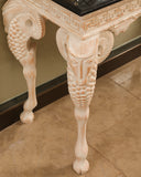 Close-up of the intricate details on the console and frame, showcasing expert craftsmanship and design from Lahore.

