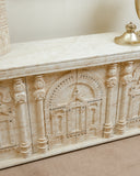 A close-up of the sideboard’s details reveals its fine craftsmanship and elegant finish.