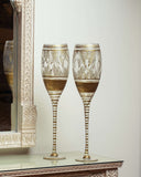 Elegant Vine Glass in a luxurious living room setting, featuring handmade home decor from Lahore, Pakistan.

