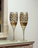 The Elegant Vine Glass adds a delicate, artistic touch to a luxurious living room, showcasing handcrafted decor from Lahore, Pakistan.

