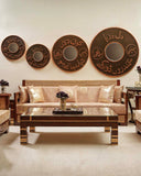 Elegant sofa set with stylish cushions and decorative accessories, enhancing the beauty of a modern living room, crafted with care in Lahore.
