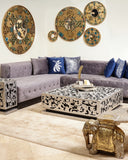 Tufted Sectional Sofa Set